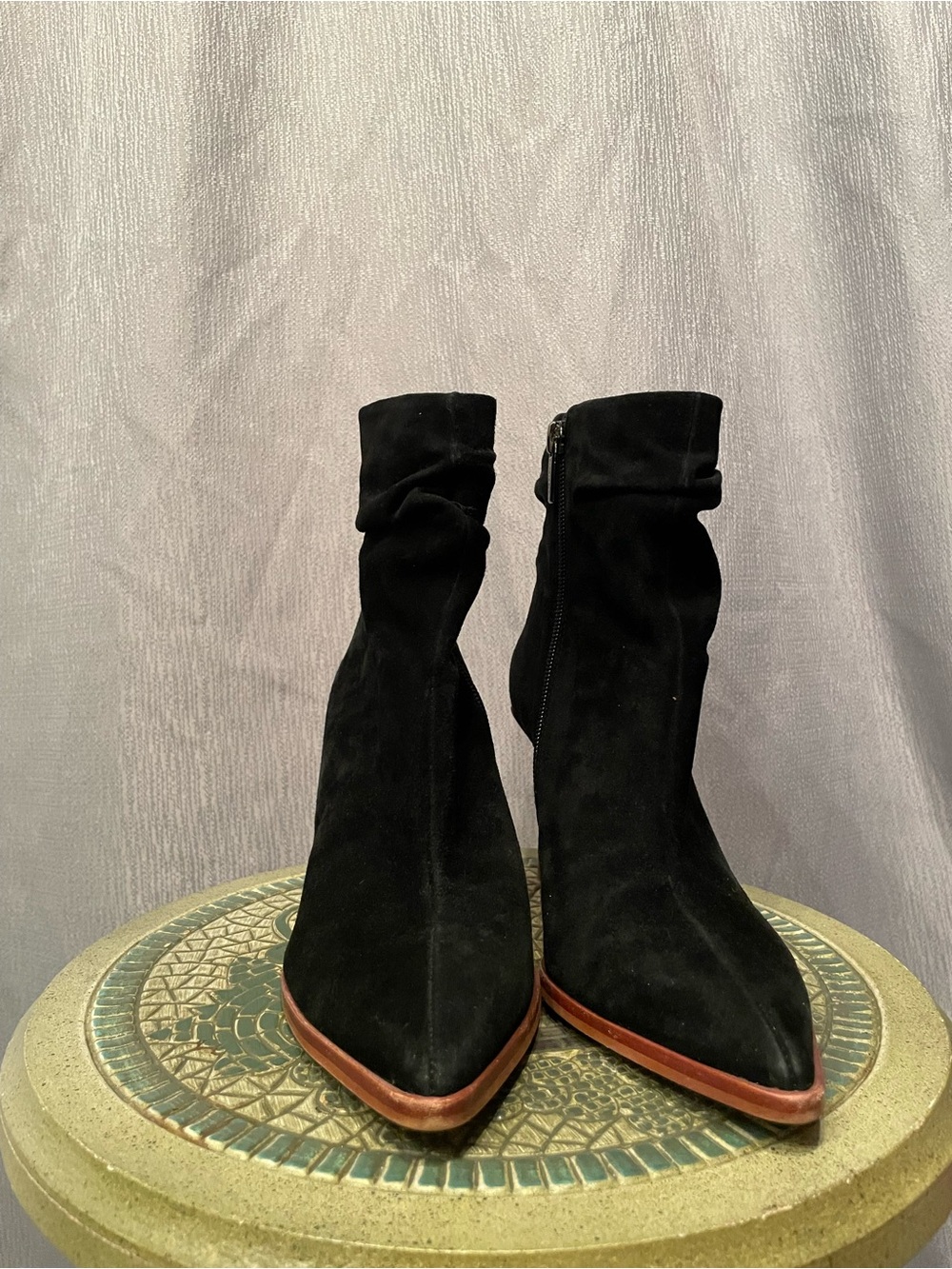 Vince Camuto Black Suede Pointed Ankle Booties